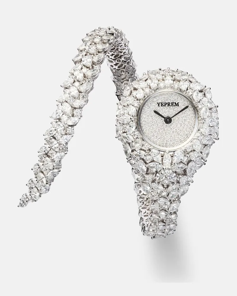YEPREM Uhr Y-Momento aus 18kt Weißgold mit Diamanten Silber