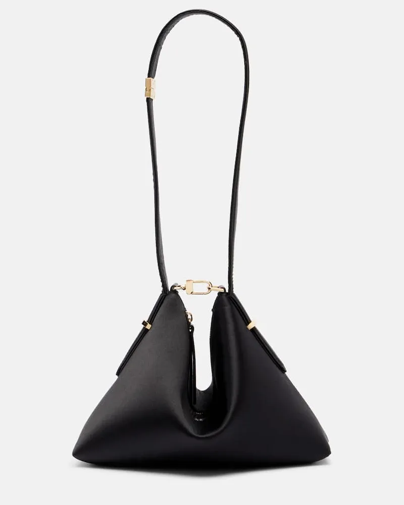 Totême Schultertasche Scoop Mini aus Satin Schwarz