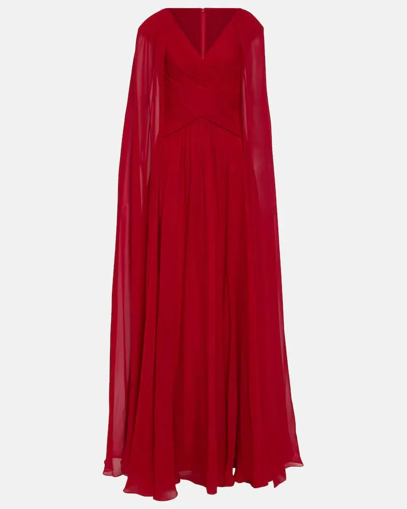 Elie Saab Robe aus einem Seidengemisch Rot