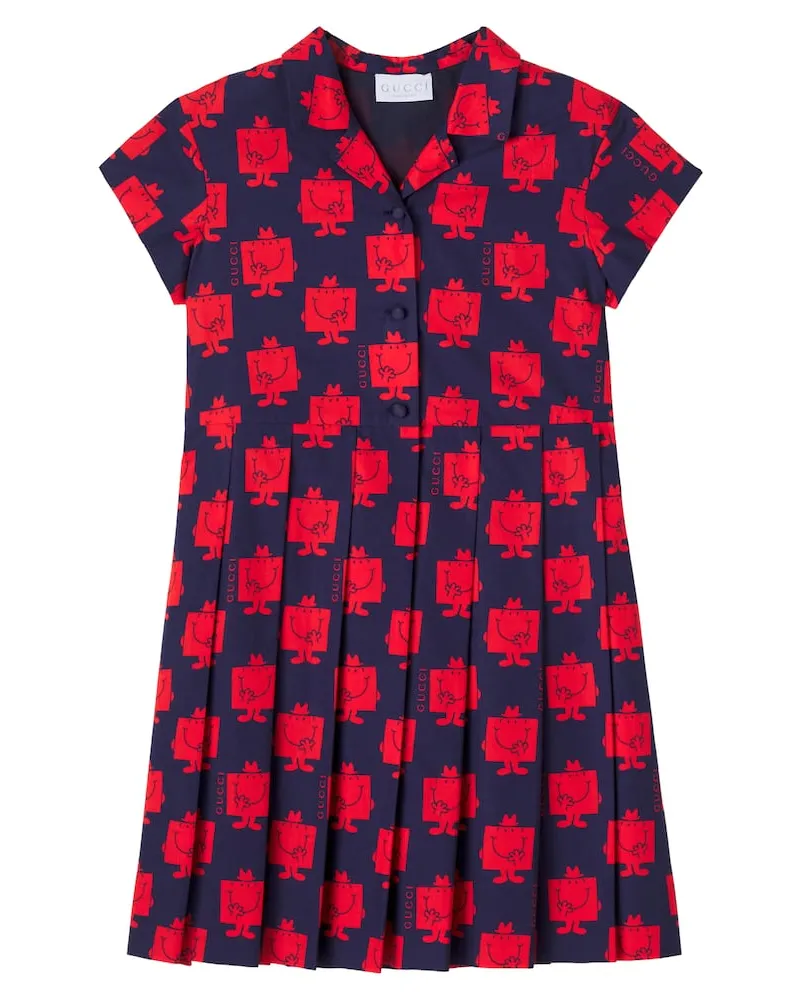 Gucci X Mr. Men Little Miss Kleid aus Baumwolle Blau