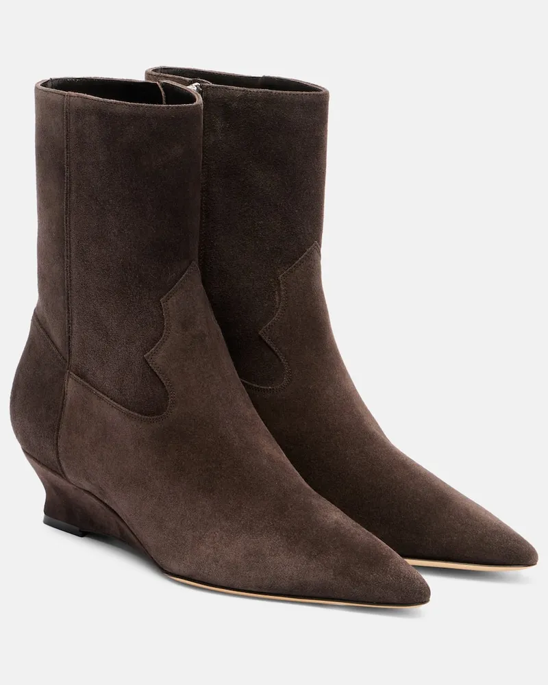 Le Monde Béryl Le Monde Béryl Ankle Boots aus Veloursleder Braun