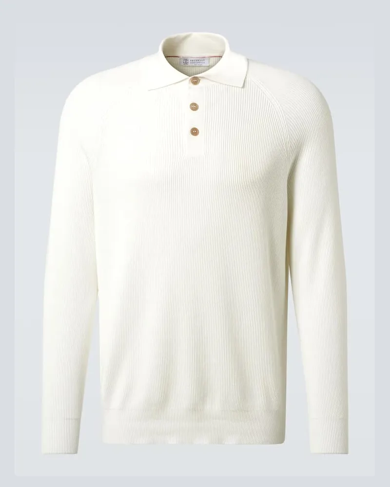 Brunello Cucinelli Polopullover aus Baumwolle Weiß