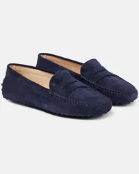 TOD'S Mokassins Gommino aus Veloursleder Blau