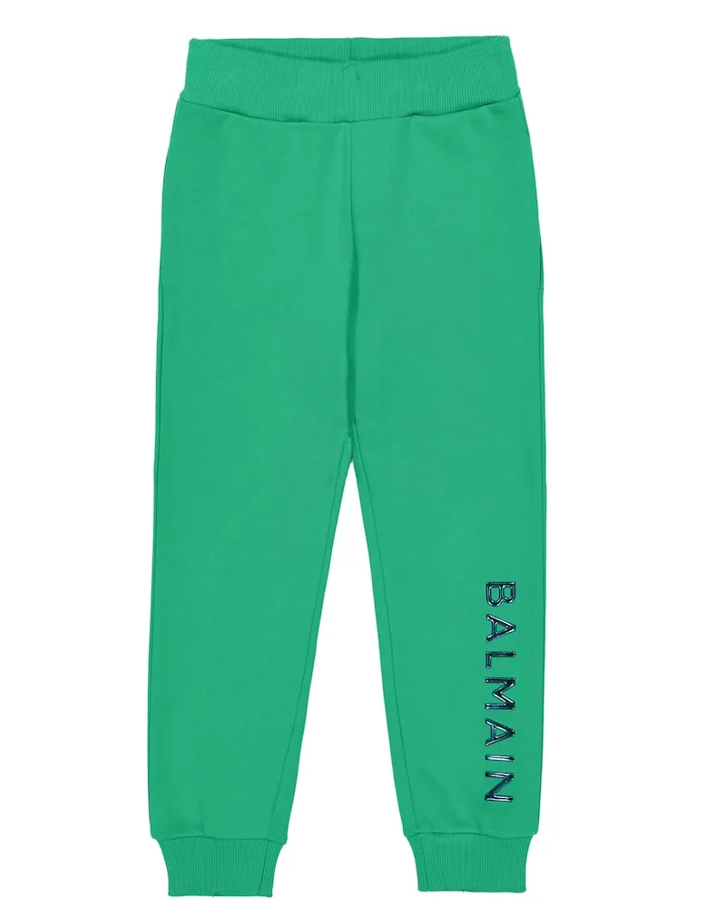 Balmain Jogginghose aus Baumwoll-Jersey Grün