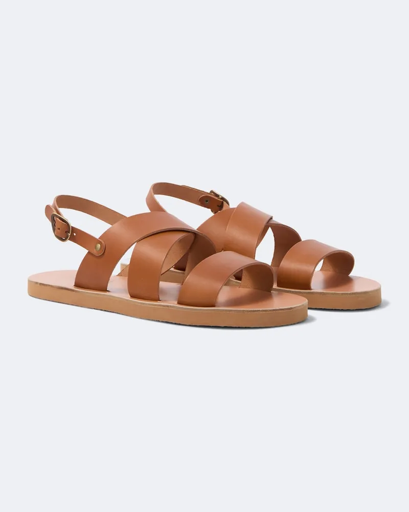 Ancient Greek Sandals Slingback-Sandalen Miltos aus Leder Braun