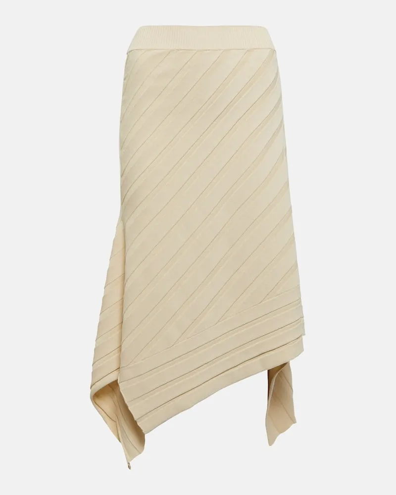 Stella McCartney Midirock aus Rippstrick Weiß