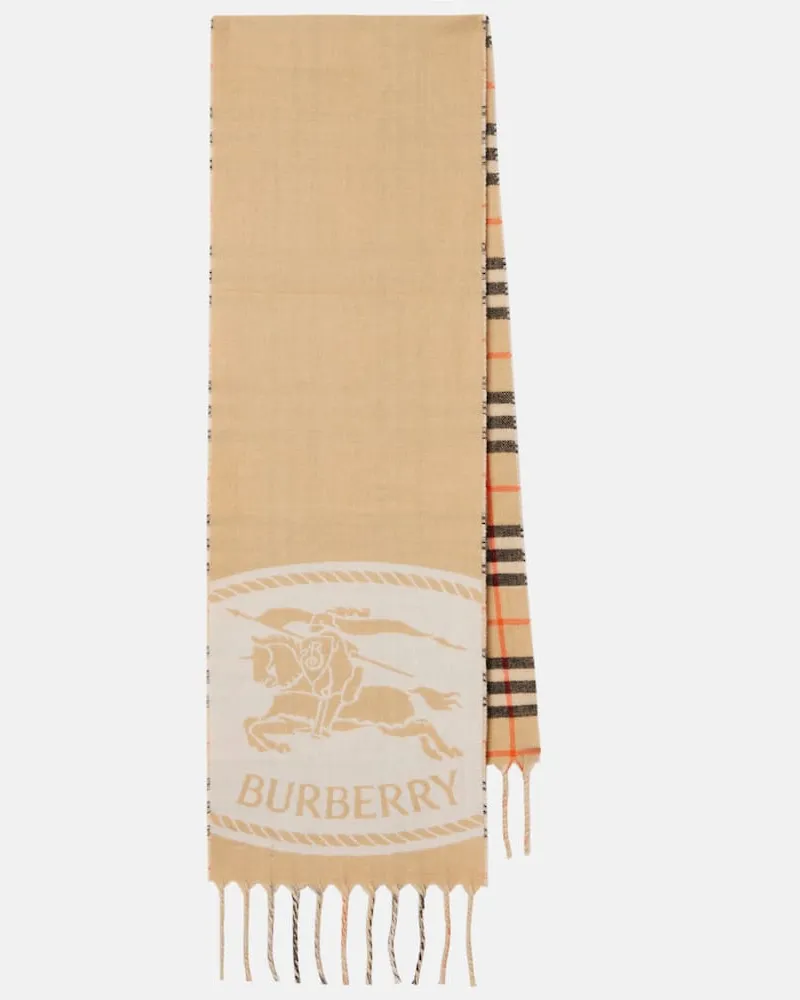 Burberry Wendbarer Schal Burberry Check aus Kaschmir Beige