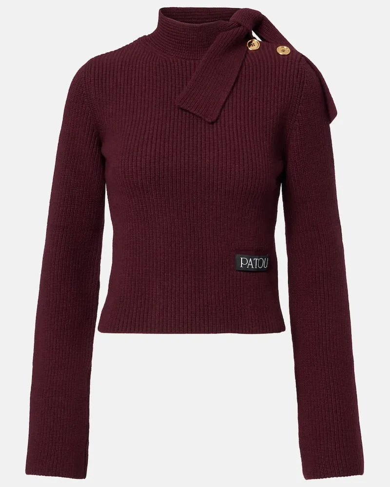 Patou Pullover aus Wolle und Kaschmir Burgunderrot