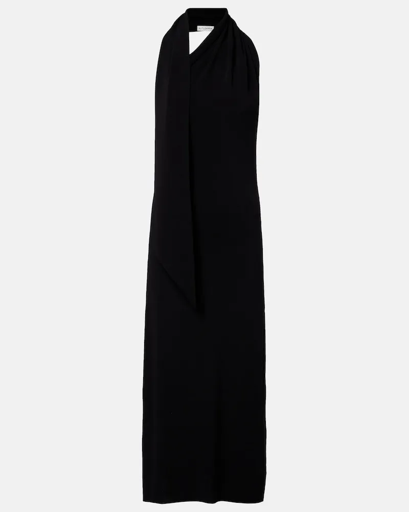 Altuzarra Midikleid Mitchell mit Schaldetail Schwarz
