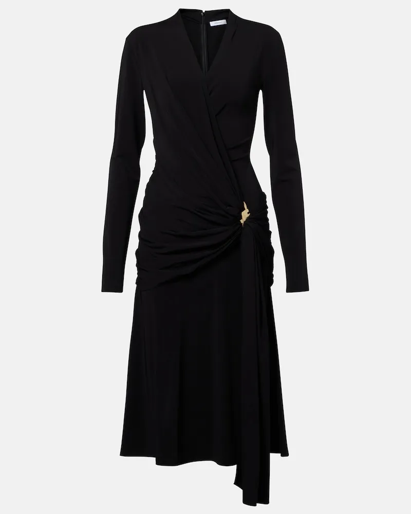 Ferragamo Midikleid aus Jersey Schwarz