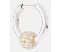 Einzelner Ohrring Piercing aus 14kt Weiss- und Gelbgold mit Diamanten