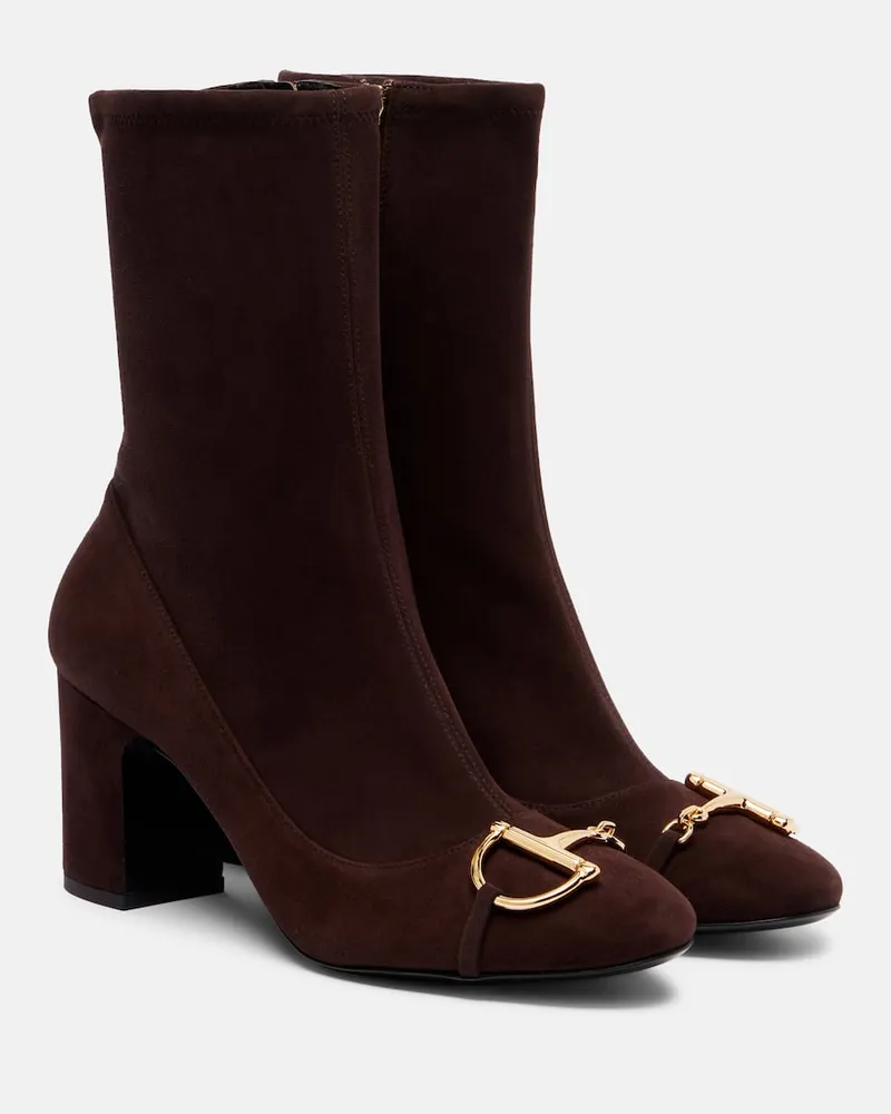 Gucci Ankle Boots Alfa Horsebit Braun