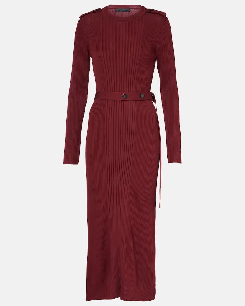 Proenza Schouler Midikleid Lauryn aus Rippstrick Rot
