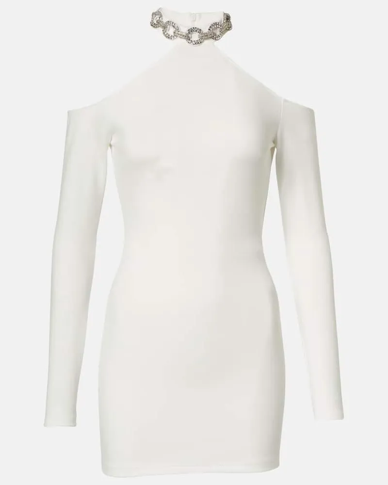 David Koma Bridal Verziertes Minikleid Weiß