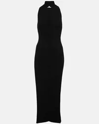 Courrèges Courreges Midikleid aus Rippstrick Schwarz