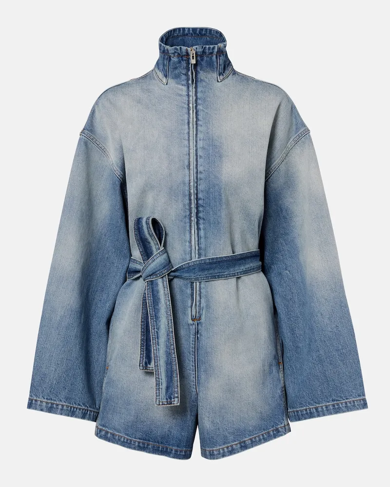 Alaïa Alaïa Playsuit aus Denim Blau