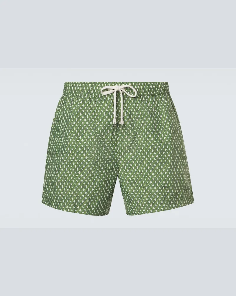Ermenegildo Zegna Bedruckte Badehose Grün