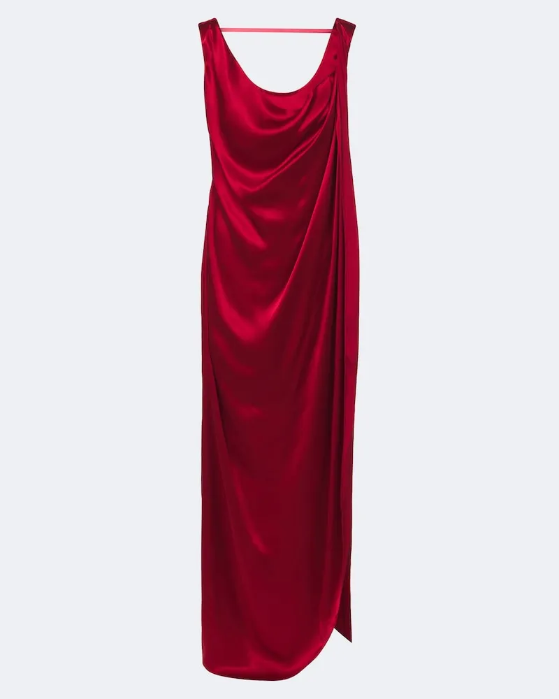 Maison Margiela Maxikleid aus Satin Rot