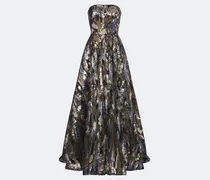 Verzierte Bustier-Robe aus Seidengemisch