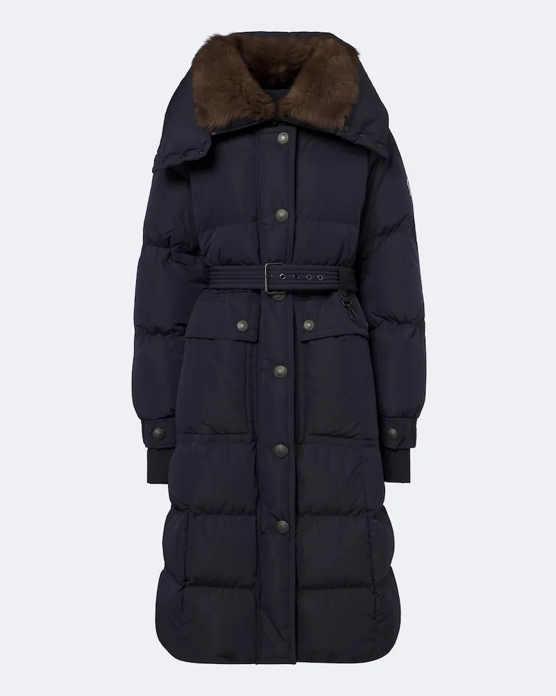 Moncler Daunenmantel Gelisette mit Shearling Blau