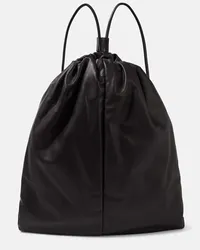 The Row Rucksack Puffy Medium aus Leder Schwarz