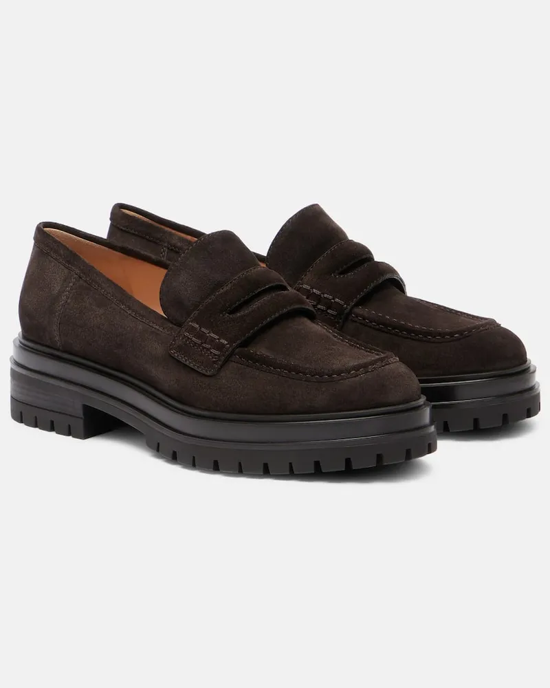 Gianvito Rossi Loafers aus Veloursleder Braun