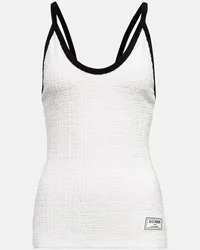 Balmain Top aus einem Baumwollgemisch Weiss