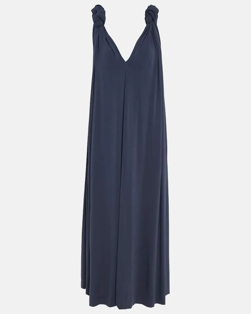Jil Sander Maxikleid aus Jersey Blau