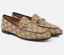 Loafers Gucci Jordaan Horsebit GG aus Canvas
