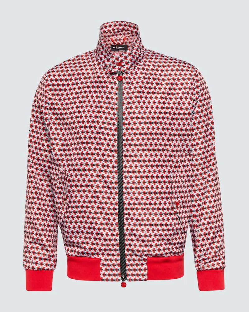 Kiton Bedruckte Jacke Rot