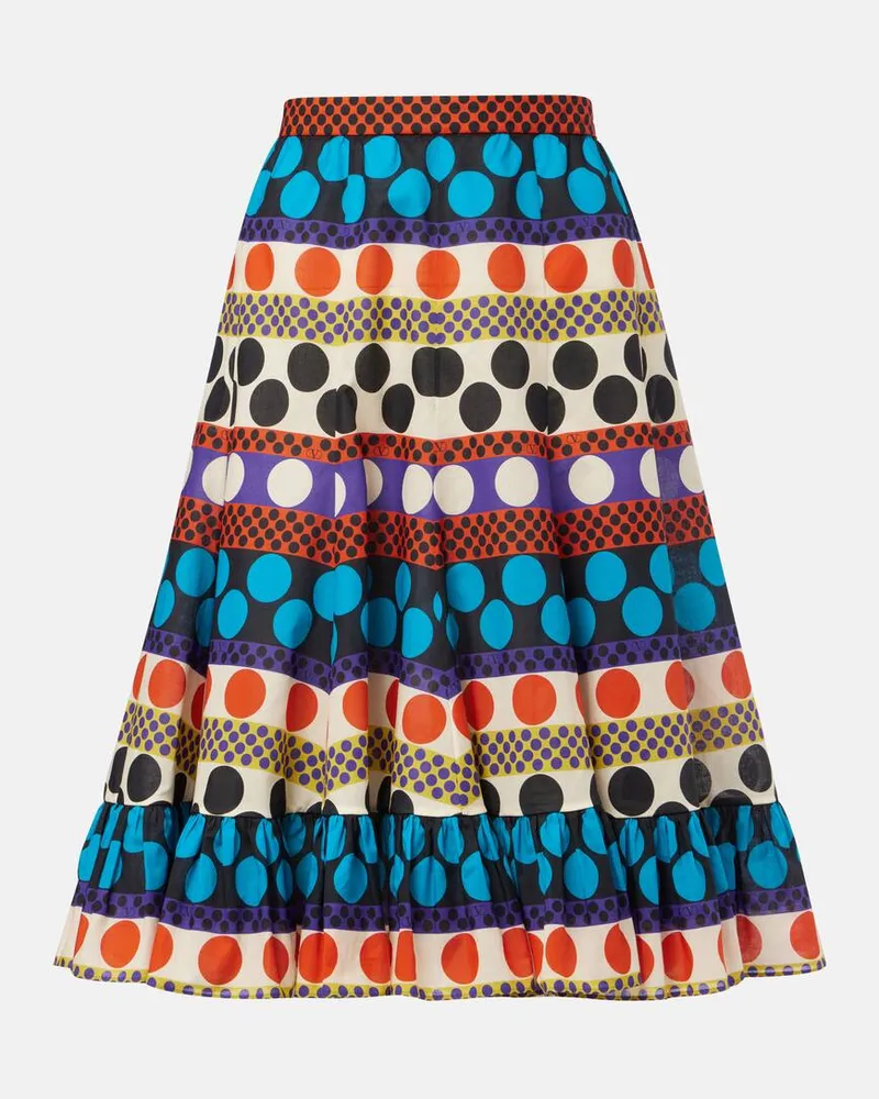 Valentino Garavani Bedruckter Midirock Escape aus Baumwolle Multicolor