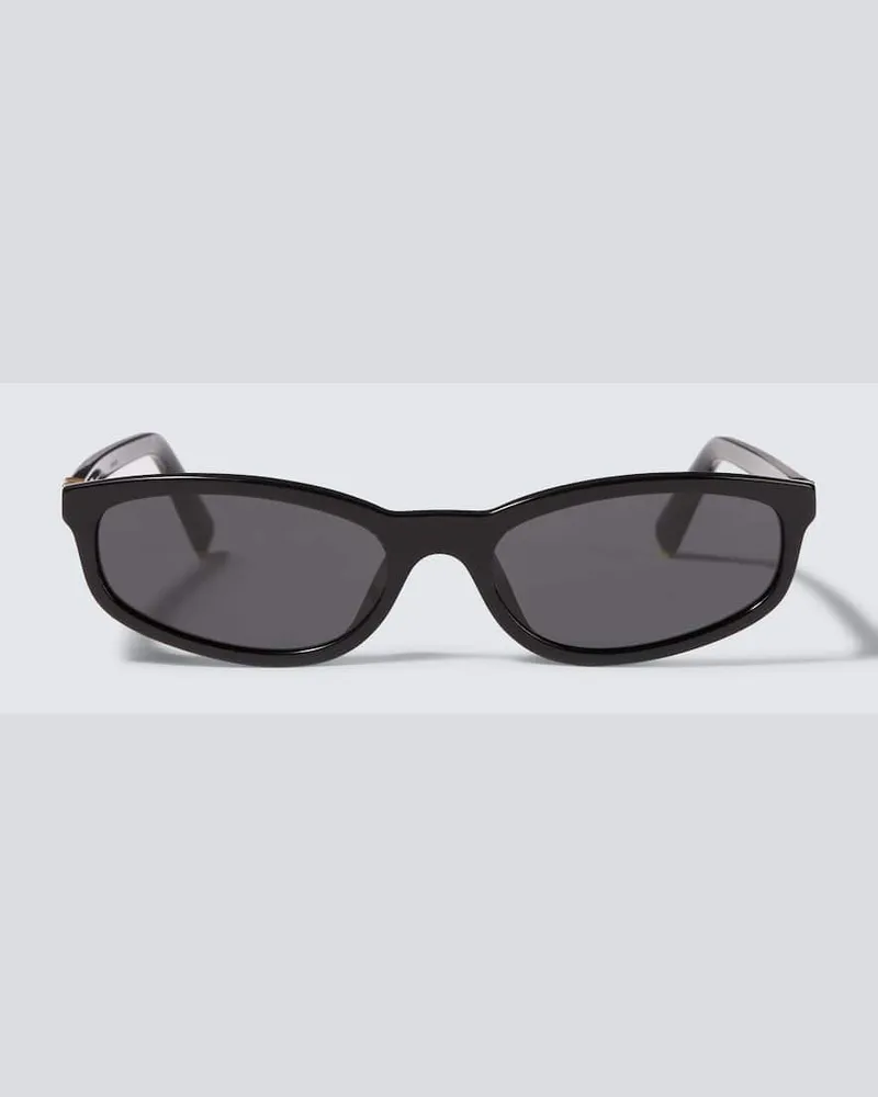 Miu Miu Ovale Sonnenbrille Schwarz