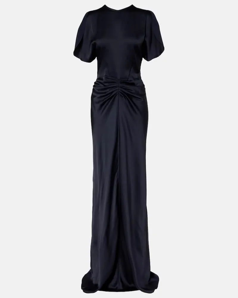 Victoria Beckham Robe aus Satin Blau