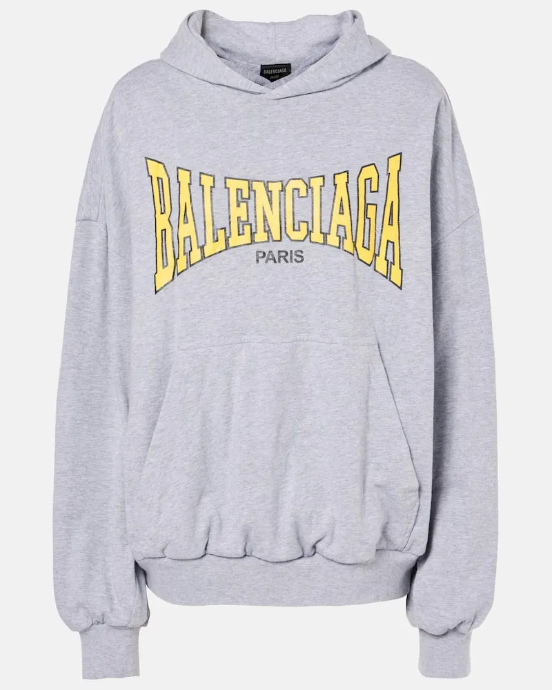 Balenciaga Hoodie aus Baumwoll-Jersey Grau