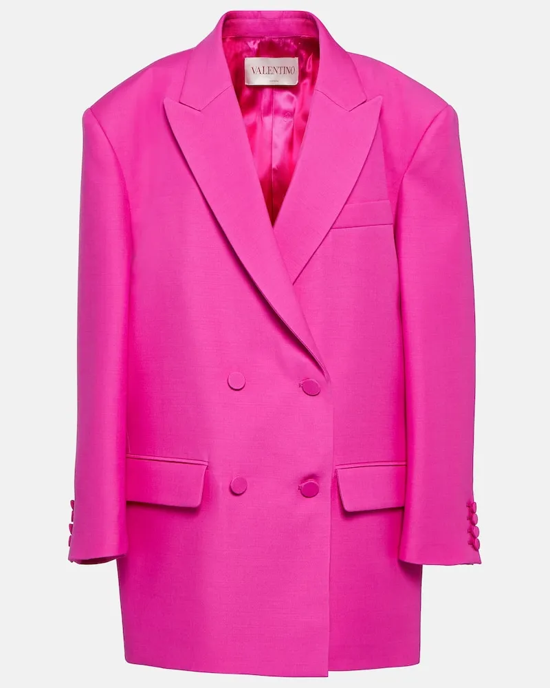 Valentino Garavani Blazer aus Wolle und Seide Pink