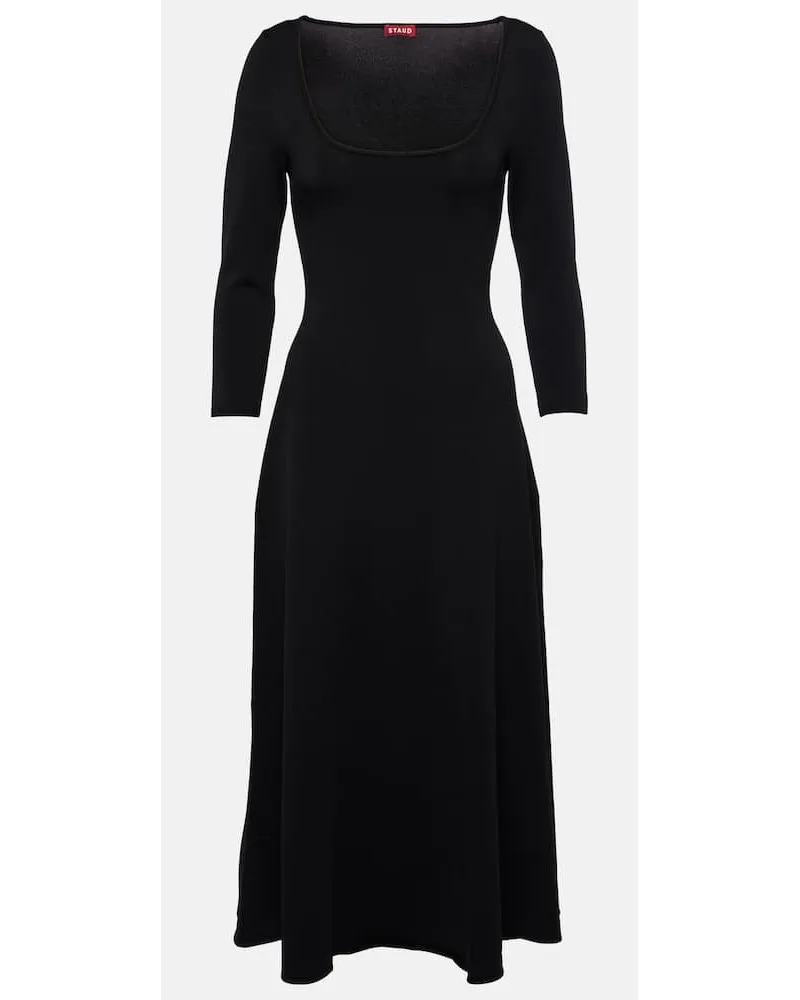 STAUD Midikleid Douvres Schwarz