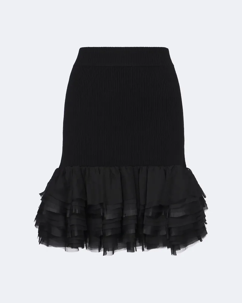 Nina Ricci Minirock aus Wolle und Kaschmir Schwarz