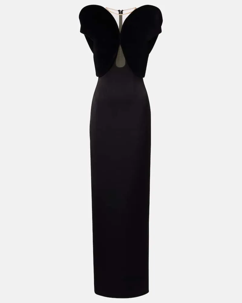 David Koma Robe aus Satin Schwarz