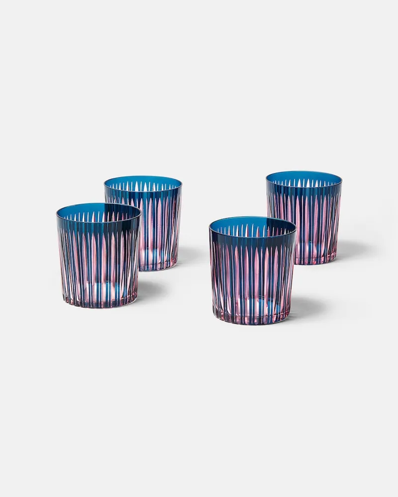 L’OBJET Set Prism aus vier Gläsern Blau