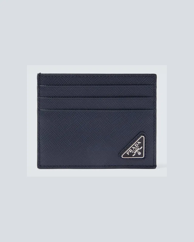 Prada Kartenetui aus Saffiano-Leder Schwarz
