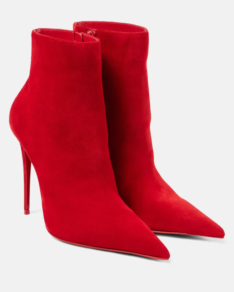 Christian Louboutin Ankle Boots Kate Max 100 aus Veloursleder Rot