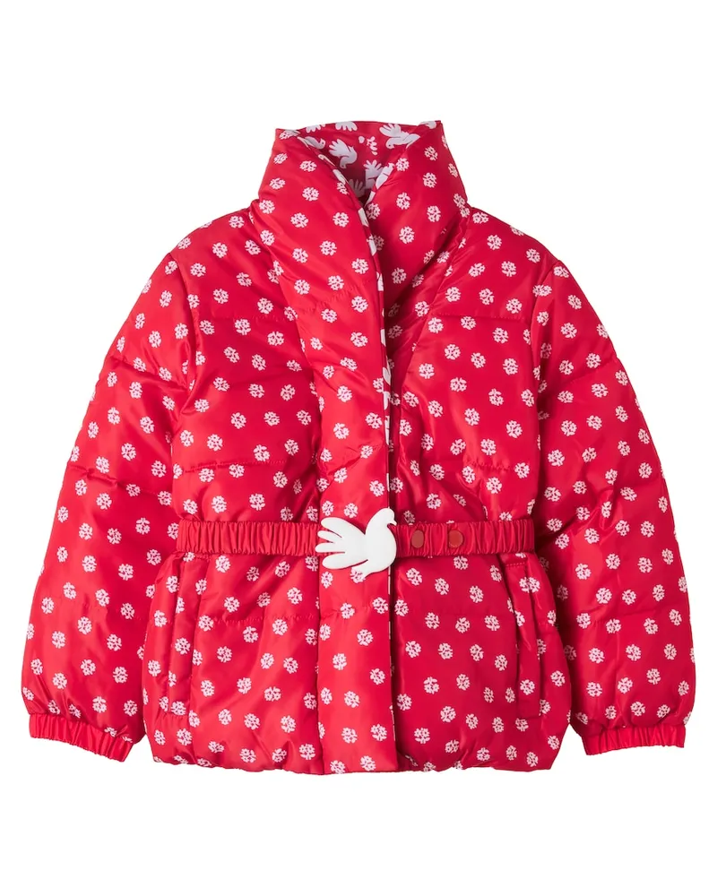 Stella McCartney Kids Bedruckte wattierte Jacke Rot