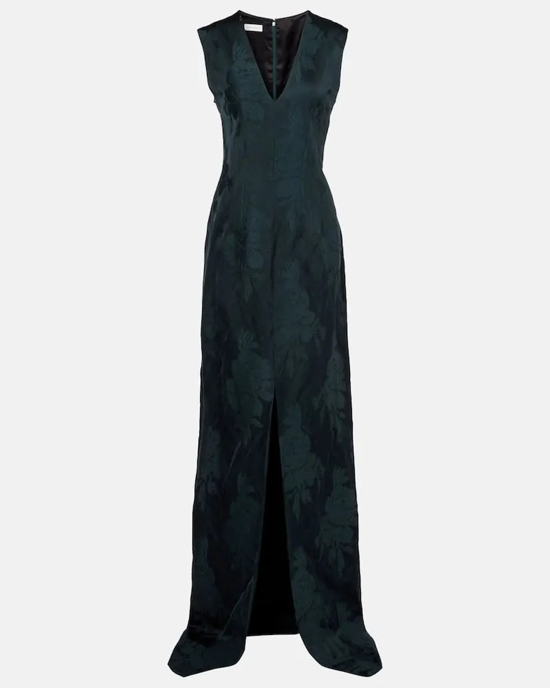 Dries van Noten Robe aus Jacquard Grün