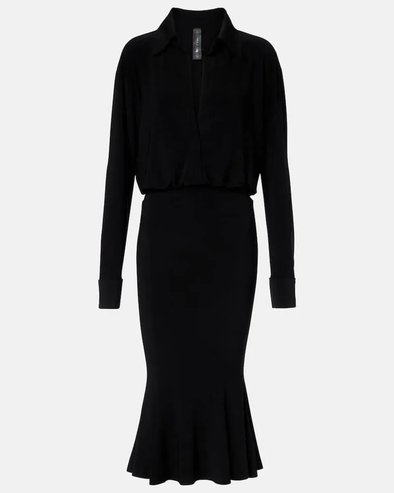 Norma Kamali Midikleid Schwarz