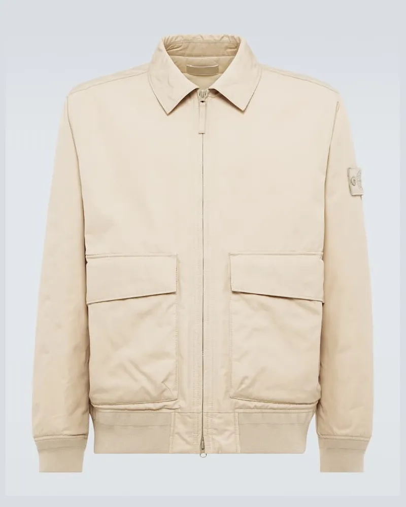 Stone Island Jacke Ghost Compass aus Baumwoll-Canvas Beige