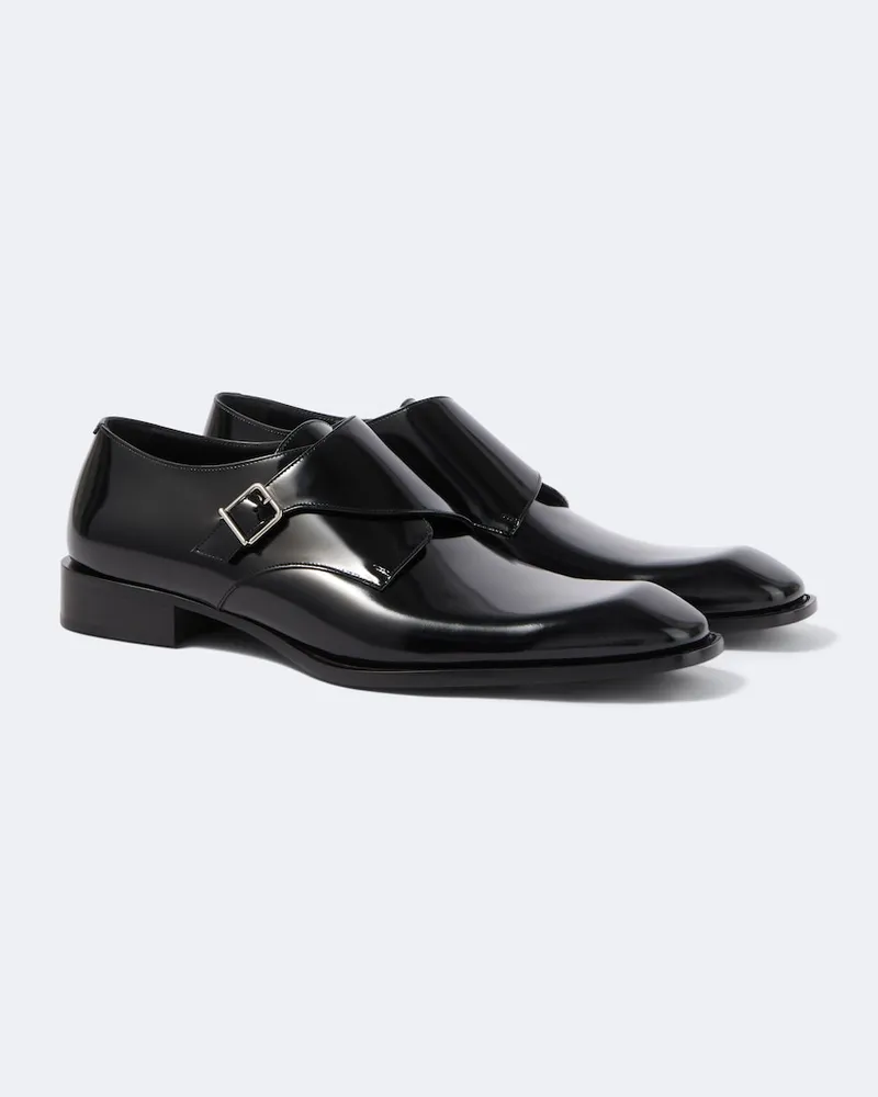 Saint Laurent Monkstrap-Schuhe Connor aus Leder Schwarz