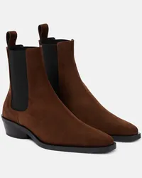 Proenza Schouler Chelsea Boots Bronco aus Veloursleder Braun