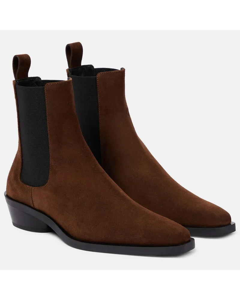 Proenza Schouler Chelsea Boots Bronco aus Veloursleder Braun