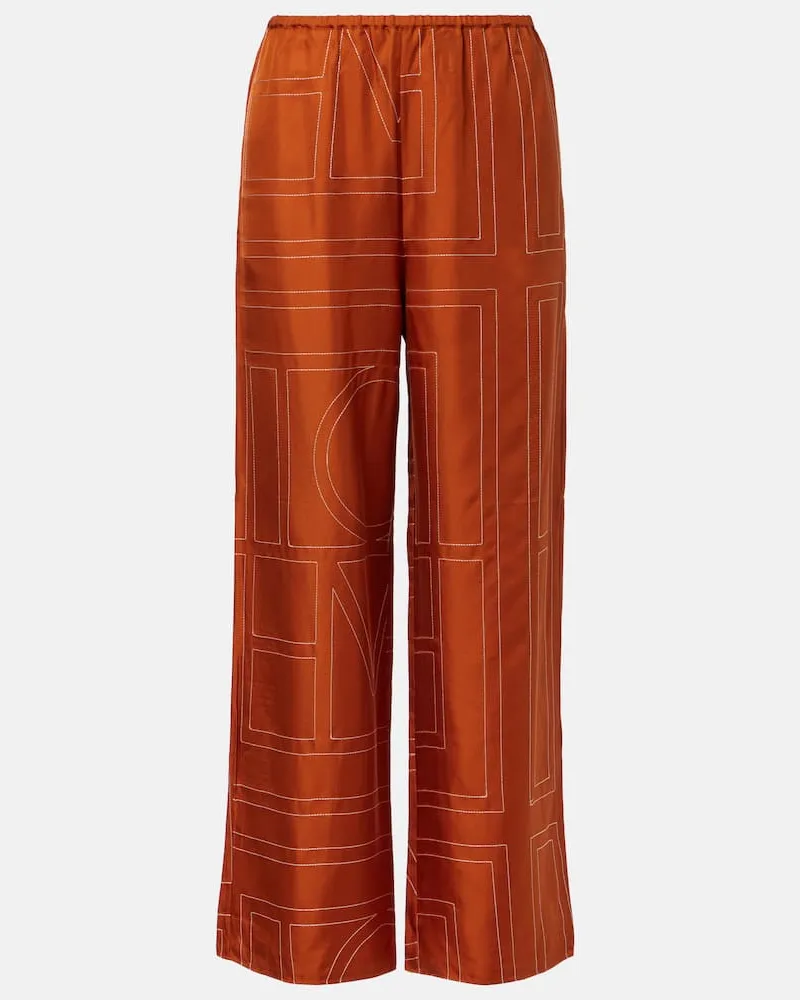 Totême Pyjama-Hose aus Seiden-Twill Orange
