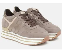 Plateau-Sneakers aus Veloursleder
